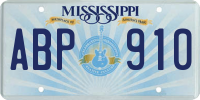 MS license plate ABP910