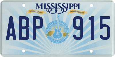 MS license plate ABP915