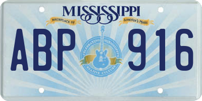 MS license plate ABP916