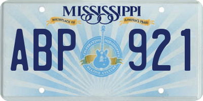 MS license plate ABP921