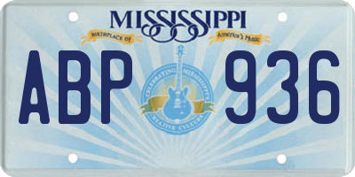 MS license plate ABP936