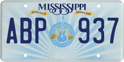 MS license plate ABP937