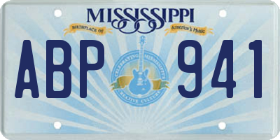 MS license plate ABP941
