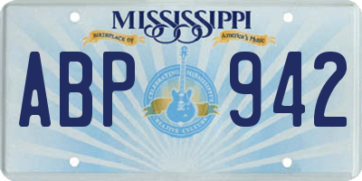 MS license plate ABP942