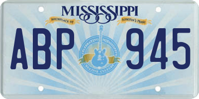 MS license plate ABP945