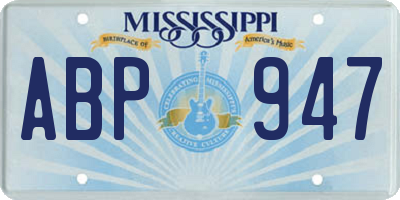 MS license plate ABP947