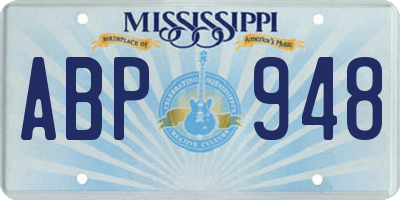 MS license plate ABP948