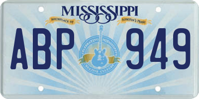 MS license plate ABP949