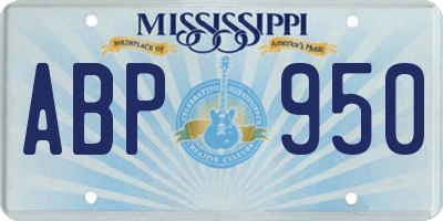 MS license plate ABP950
