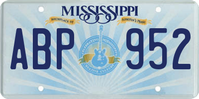 MS license plate ABP952