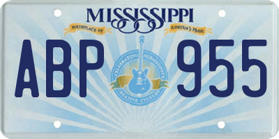 MS license plate ABP955