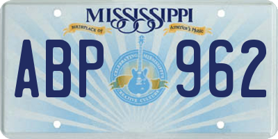 MS license plate ABP962