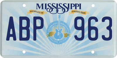 MS license plate ABP963
