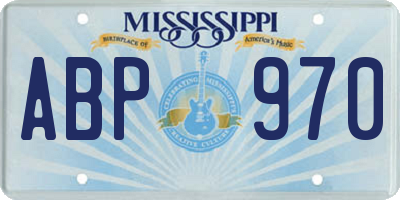 MS license plate ABP970