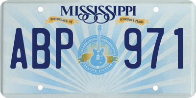 MS license plate ABP971
