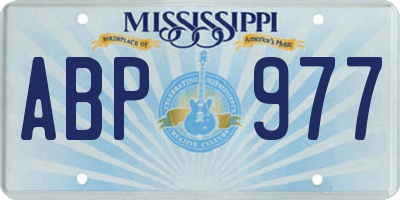 MS license plate ABP977