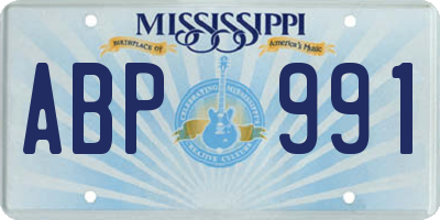 MS license plate ABP991