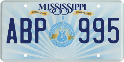 MS license plate ABP995