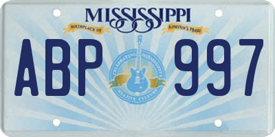 MS license plate ABP997