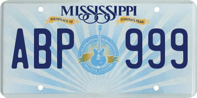 MS license plate ABP999