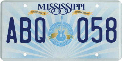 MS license plate ABQ058