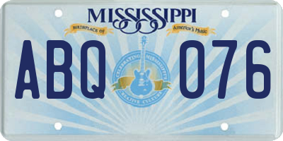 MS license plate ABQ076