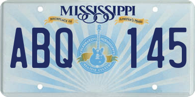 MS license plate ABQ145