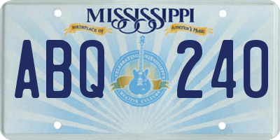 MS license plate ABQ240