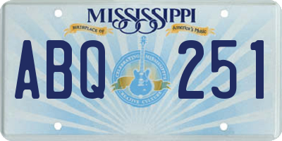 MS license plate ABQ251