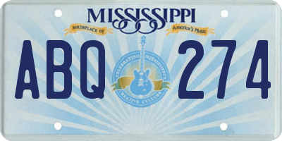 MS license plate ABQ274