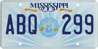 MS license plate ABQ299