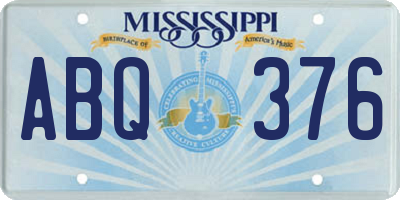 MS license plate ABQ376