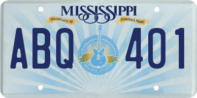 MS license plate ABQ401