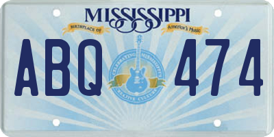 MS license plate ABQ474