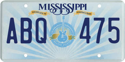 MS license plate ABQ475