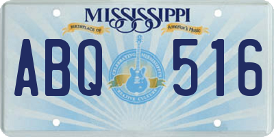 MS license plate ABQ516