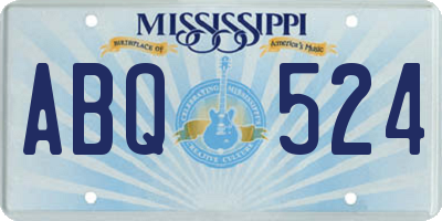 MS license plate ABQ524