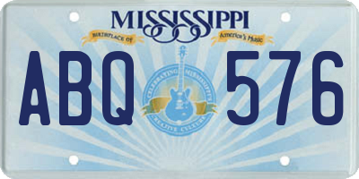 MS license plate ABQ576