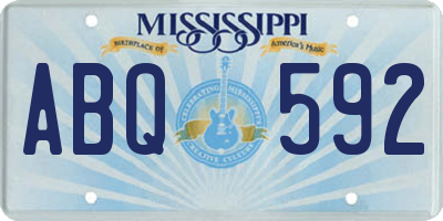 MS license plate ABQ592