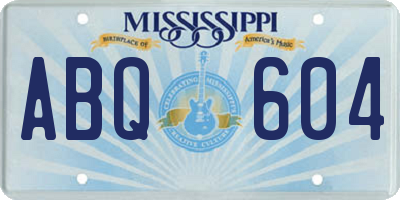 MS license plate ABQ604