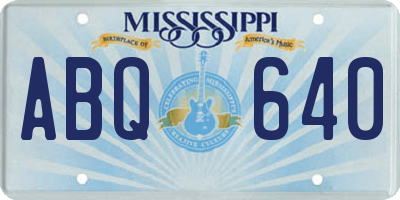 MS license plate ABQ640