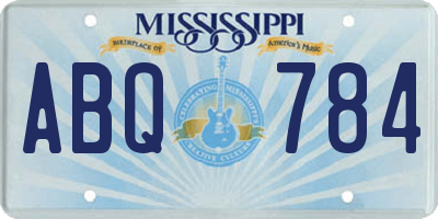 MS license plate ABQ784