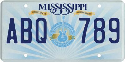 MS license plate ABQ789