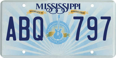 MS license plate ABQ797