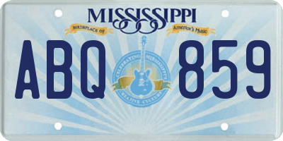 MS license plate ABQ859