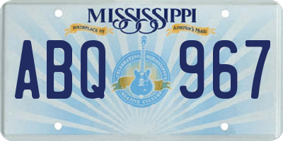 MS license plate ABQ967