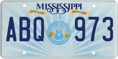 MS license plate ABQ973