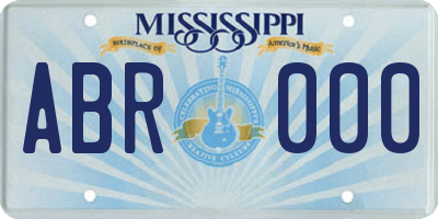 MS license plate ABR000