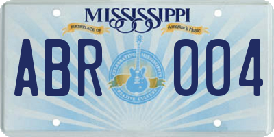 MS license plate ABR004