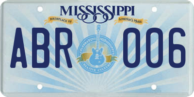 MS license plate ABR006